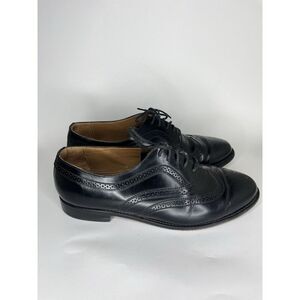town craft shoes Oxfords Lace Up Men Size 12D Black Leather Wing Tip